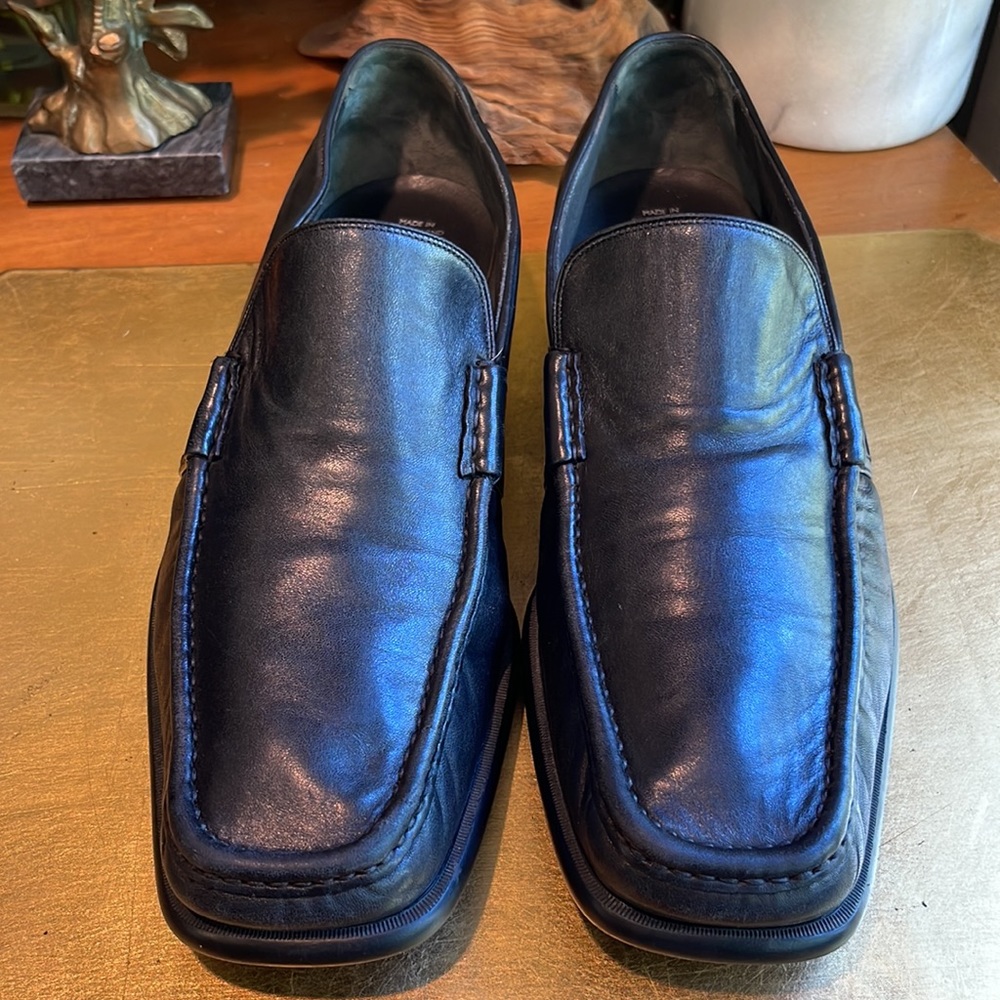 Bally Arcon Slip-On Black Lambskin Leather Loafers